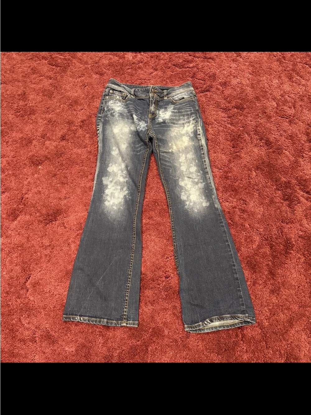 LONDONJEAN Blue Washed Flare Jeans